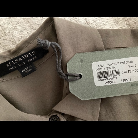 Brand New ALLSAINTS Nila T Playsuit Romper Size 2 - Picture 5 of 6